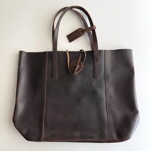 Baseballism‎ EUC Vintage Glove Leather Large Tote in Dark Chocolate